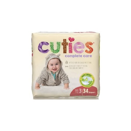 Cuties Complete Care Baby Diaper Size 3, 16 to 28 lbs., PK 136 CCC03